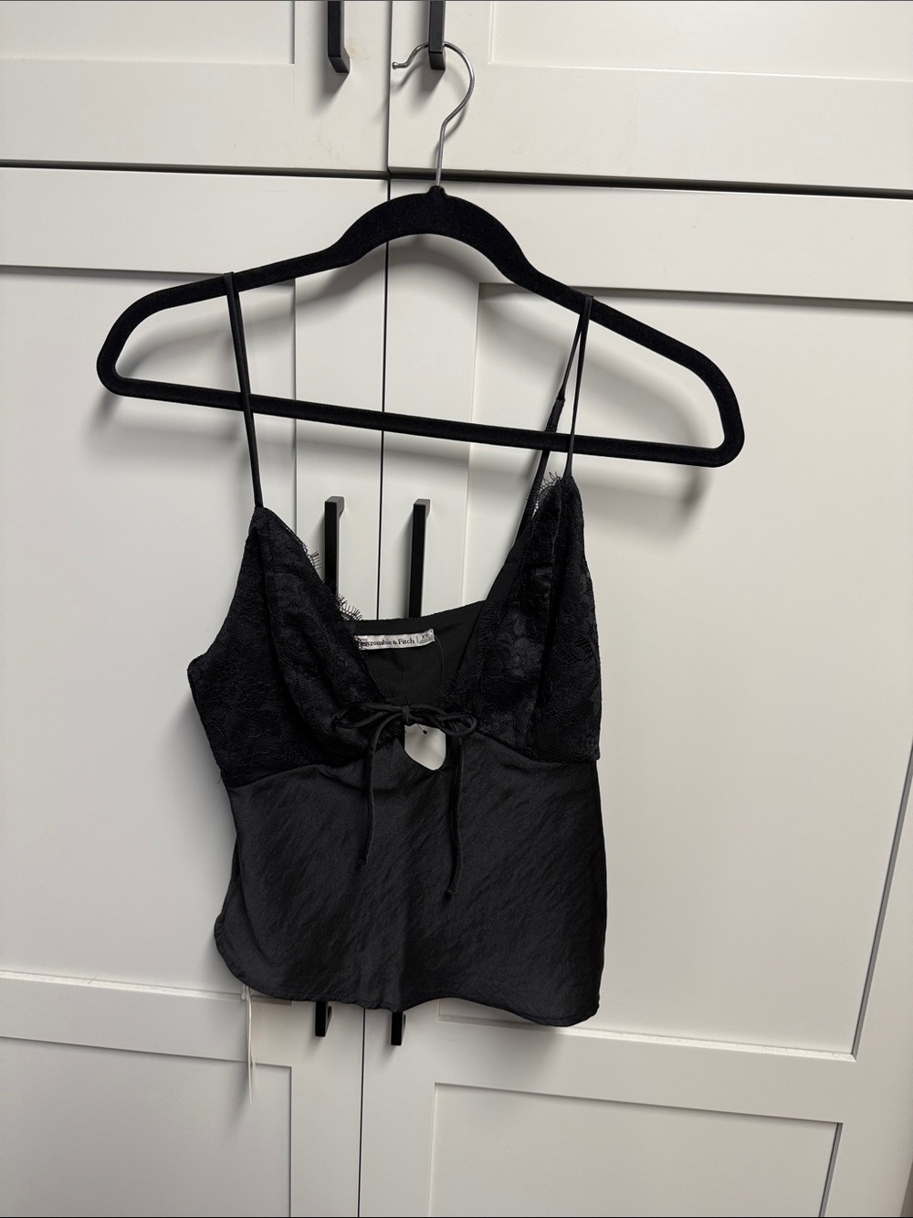 Black silk tank top